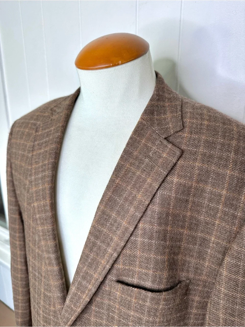 Johnston & Murphy Brown Orange Checkered Blazer Sport Coat
